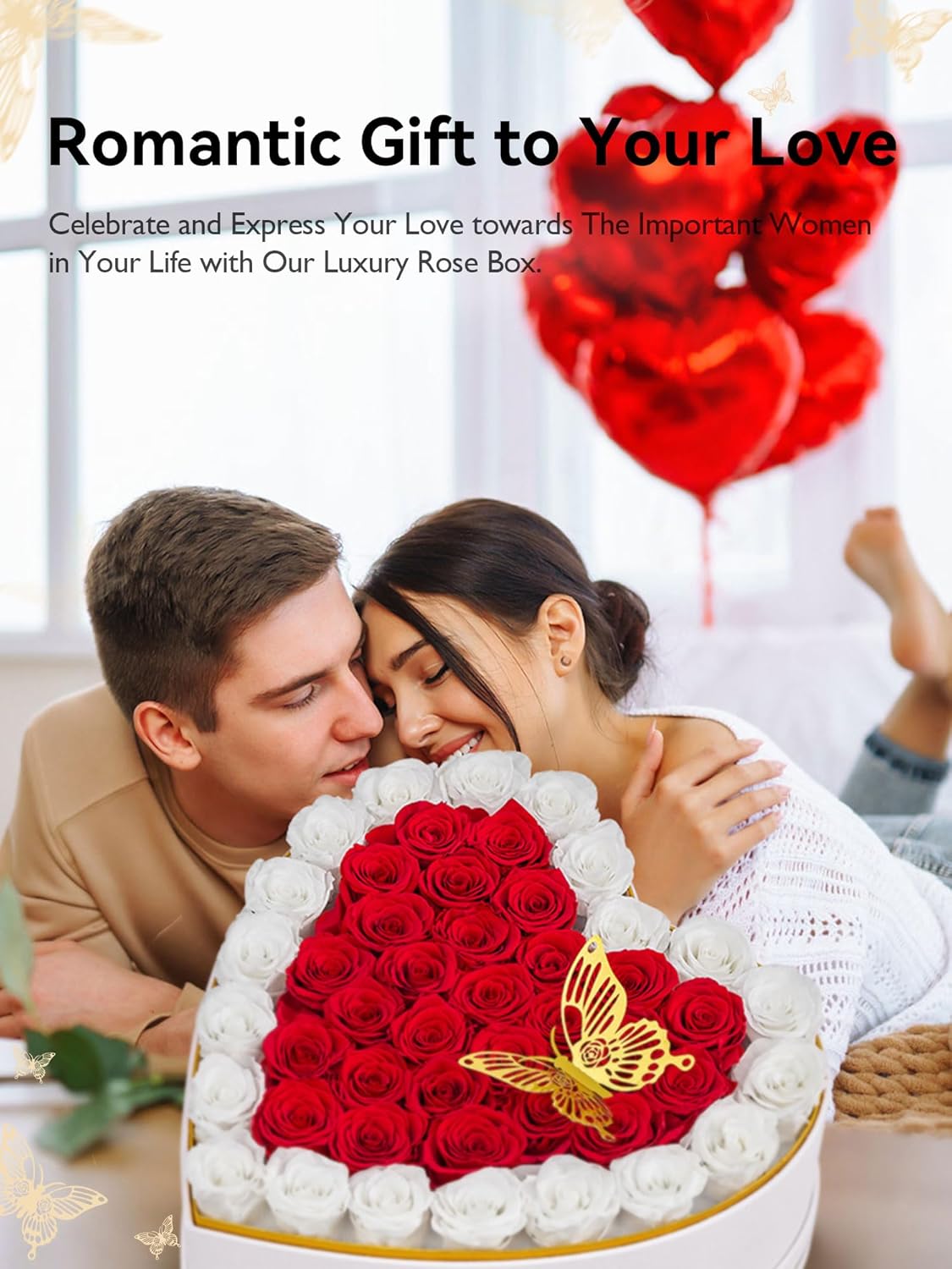 Eterfield 47 Preserved Roses in Heart Shape Box